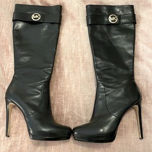 Michael Kors knee height black boots
